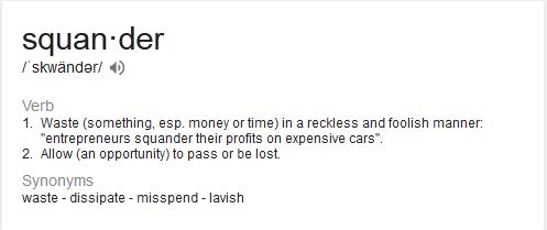 BLOG POST 1 - Squander